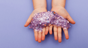 kid hands covered in slime